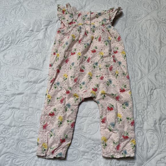 Janie And Jack Floral Eyelet Romper Size 6-12m - Picture 3 of 5